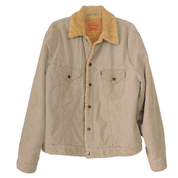 Levi's Tan Corduroy Sherpa Trucker Jacket